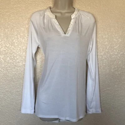 Top túnica manga larga terciopelo Soft Surroundings XS blanco nuevo sin etiqueta nuevo Foto 1 de 4