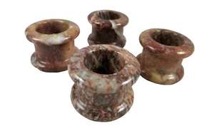 Juego de 4 anillos redondos de servilleta mármol liso rojo terracota marrón - Imagen 1 de 14
