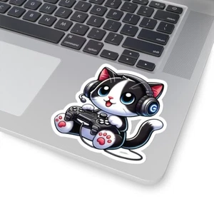 Smoking Katze Gamer Kiss-Cut Aufkleber für Computer Auto Laptop - Bild 1 von 19
