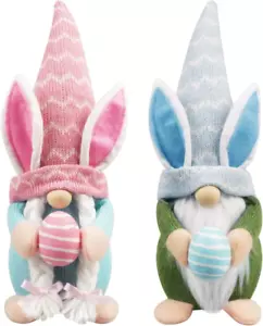 2 PCS Easter Gnomes Plush Decor with Easter Egg Easter Bunny Gnome Plush for Kid - Picture 1 of 12