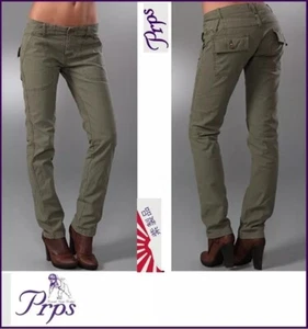 Prps Japan Women's Khaki Green Cargo Pants Slim-Fit Cargo Trousers - W29/L31 - Picture 1 of 4
