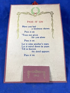 "Calendario de Navidad de 1912 ""Pásalo"" ¡Bondad! 9 1/2"" x 6 1/2"" - Imagen 1 de 7