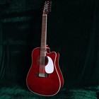 12 String Cutaway TKM Red Solid Spruce Acoustic Electric Guitar Mahogany Back
