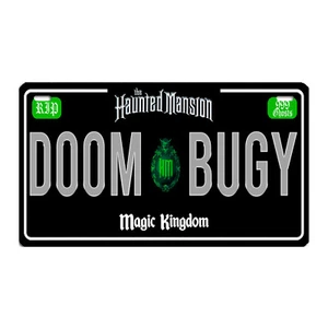 Disney World Doom Buggy License Plate 4"x7" The Haunted Mansion Motorcycle Moped - Picture 1 of 5