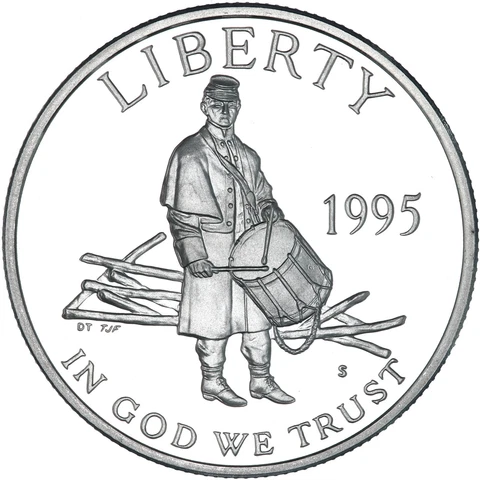 1995 S Civil War Battlefield Proof Commem Half Dollar Cover