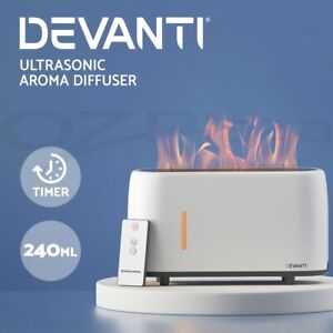 Devanti Aroma Aromatherapy Diffuser Air Humidifier Essential Oil LED Flame Light