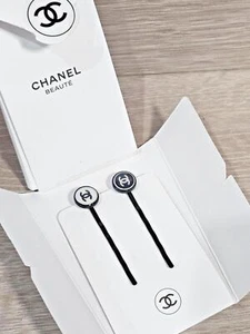CHANEL BEAUTE Beauty VIP GWP Gift Black & White CC Logo Hair Bobby Pin - Bild 1 von 6
