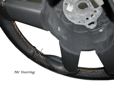 Für DAF 95 XF LKW Schwarze Leder-Lenkradabdeckung Beige Naht 1997-2005 - Bild 1 von 4