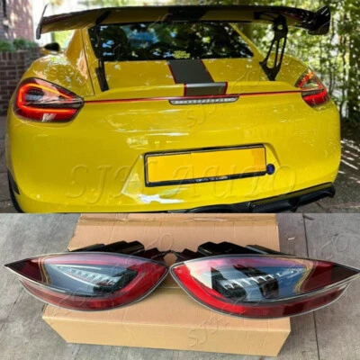 FOR 2013-2016 Porsche 981 Boxster/Cayman/Spider/GT4 Smoke Black LED Tail Light - Image 1 of 4