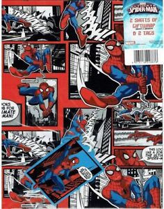 Marvel Ultimate Spiderman wrapping paper - Gift Wrap 2 sheets 50cm x 69.5cm