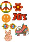 Edible 70s cake toppers a4 sheet cake decorations  icing/wafer  uncut