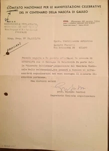 Lettera firmata da Giorgio Sestini - Picture 1 of 1