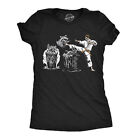 Womens Funny T Shirts Karate Kicking Raccoon Sarcastic Graphic Tee For Ladies