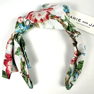 Janie and Jack Baby Girl Tropical Floral Bow Headband White Tropical Floral - Picture 1 of 4