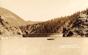 RPPC EAGLES NEST LAKE Cimarron, New Mexico ca 1930s Vintage Photo Postcard - Picture 1 of 2