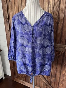 Westbound Damen lila 3/4 Arm mit Krawatte Shirt Top Gr. L Neu mit Etikett (V1) - Bild 1 von 9