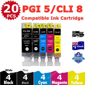 20X Compatible Ink PGI-5 BK CLI-8 For Canon MP 510 520 530 IP 3300 3500 IX 4000 - Picture 1 of 7