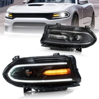 VLAND LED Projector Headlights Assembly For 2015-2022 Dodge Charger w/ DRL - Image 1 of 4