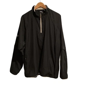 Ping Golf Men's Windbreaker Jacket size XL 1/4 zip Black/Beige - Picture 1 of 12