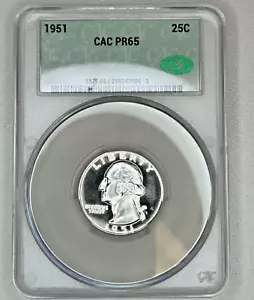 1951 Washington PP Silber Quarter US 25c, CACG CAC PR-65 - Bild 1 von 4