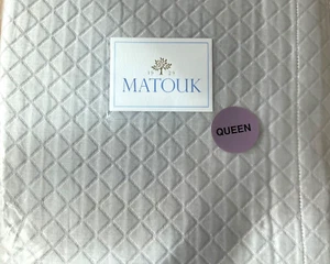 MATOUK~M087~NADIA~Full/Queen~Coverlet~Silver~94x97"~100% Cotton~MATELASSE~New - Picture 1 of 7