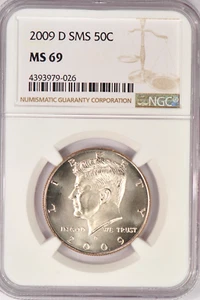2009 D SMS Kennedy Half Dollar NGC MS 69 SP69 Gem TOP POP Münze 50C - Bild 1 von 2