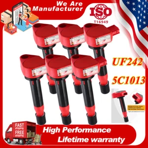 High Quality Pack 6 Ignition Coil For 99-09 Honda Acura V6 3.0 3.2 3.5L UF242 - Picture 1 of 18