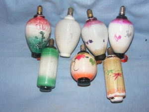 Christmas Figural Light Bulb Eastern Lanterns Vintage Milk Glass Decoration x7 - Picture 1 of 3