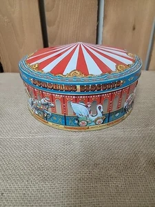 VINTAGE KARUSSELL GESCHENKDOSE URLAUB KEKS SONNENSCHEIN KEKSE Hergestellt in England EUC - Bild 1 von 6