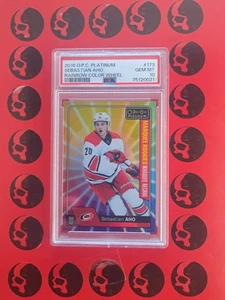 2016-17 Sebastian Aho Platinum PSA 10 Color Wheel Rookie Carolina Hurricanes 173 - Picture 1 of 2