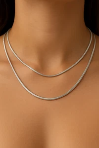 Massive Echt 925 Sterling Silber Schlangenkette 1-3mm Frauen Männer Kinder - Bild 1 von 7