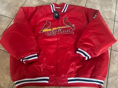 NWT St Louis Cardinals 5XL Fanatics Men’s Big And Tall Quilted Satin Jacket - Image 1 of 4