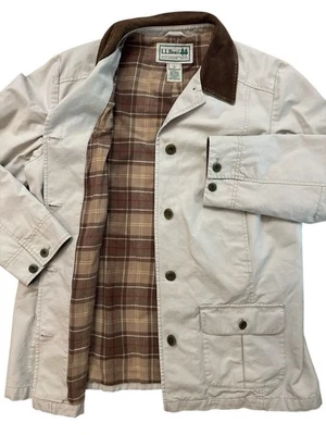 L.L.Bean Chore Coat Men’s Large Tan Workwear Jacket Canvas Button Barn Field - Image 1 of 4