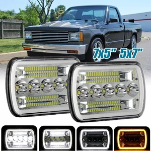 Pair 5x7" 7x6" Led Headlight H4 Hi/Lo Beam DRL Turn Lamp For Jeep Cherokee XJ YJ - Picture 1 of 12