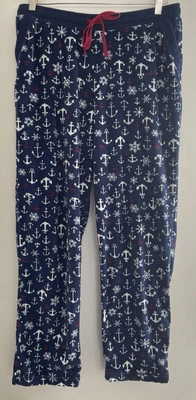Pantalones de salón ajustables Nautica para hombre con anclas integrales copos de nieve de terciopelo azul marino M Foto 1 de 4