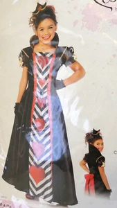 Queen of Hearts 3pc Costume NEW MIP Halloween Masquerade Dress Girls Size M 7-10 - Picture 1 of 16