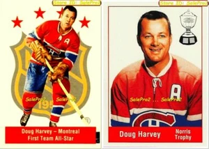 2x PARKHURST 1994 MISSING LINK '56-57 DOUG HARVEY NHL CANADIENS #136 & #148 LOT - Bild 1 von 4
