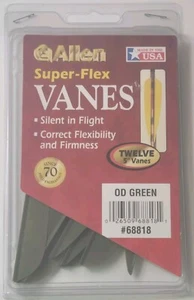 Allen Super Flex Vanes 12 Pack OD Green #68818 - Picture 1 of 2