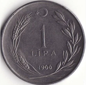 1 TÜRKISCHE LIRA 1966.- REPUBLIK TÜRKEY - Edelstahl - KM#889 - vzl. - Bild 1 von 3