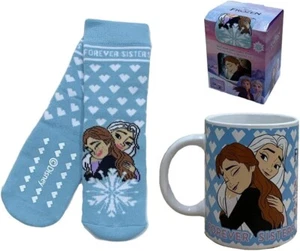 DISNEY FROZEN ELSA SET REGALO CALZINI ANTISCIVOLO E TAZZA IN CERAMICA TG 22-29 - Imagen 1 de 4