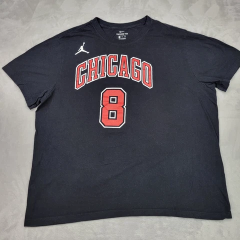 Chicago Bulls Shirt Adult XXL Black Nike Basketball Team Zach Lavine Jersey Mens Cover