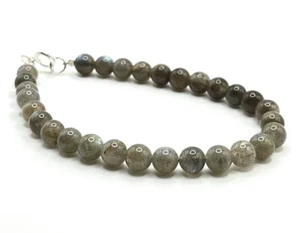 6  mm  Labradorit Edelstein Armband / 20 cm /  Silberverschluss (  Labr-50) - Bild 1 von 5