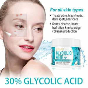 Almohadillas de ácido glicólico puro AHA exfoliación facial piel envejecimiento arrugas acné removedor de manchas oscuras - Imagen 1 de 8