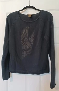 Harley Davidson Sweater Top Women’s Medium Long Sleeve Shirt Black W/ HD Eagle - Picture 1 of 9