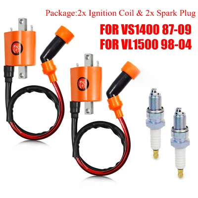 FRONT & REAR IGNITION COILS Fit For Suzuki Intruder 1400 1987-2004 VS1400GLP - Image 1 of 4