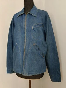 40s 50s Red White Blue Brand USA vintage Talon zipper denim work clothes jacket - Picture 1 of 20