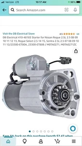 Db Electrical Starter 410-4183 nissan rogue 2.5 l 08 09 10 11 13 - Picture 1 of 2