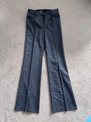 Joseph 100% Wool Rayure Grand Wide Leg Trousers Dark Grey Stripe Large RP £445! - Image 1 of 4