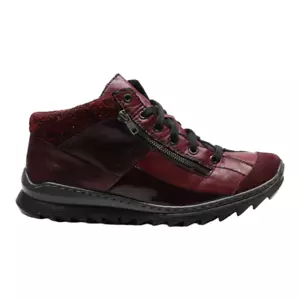 RIEKER Snow Boots Maroon Leather Mens UK 8 - Picture 1 of 6