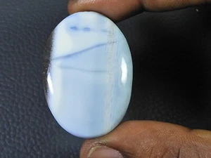 42Cts. Natural Peru Blue Opal Oval Crystal Cabochon Loose Gemstone 27X39MM j045 - Picture 1 of 9